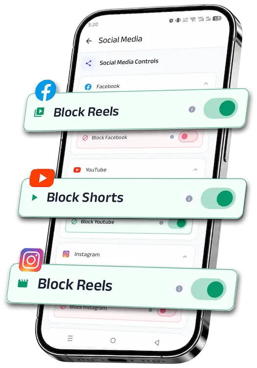 Kahf Guard blocking Instagram Reels and YouTube Shorts